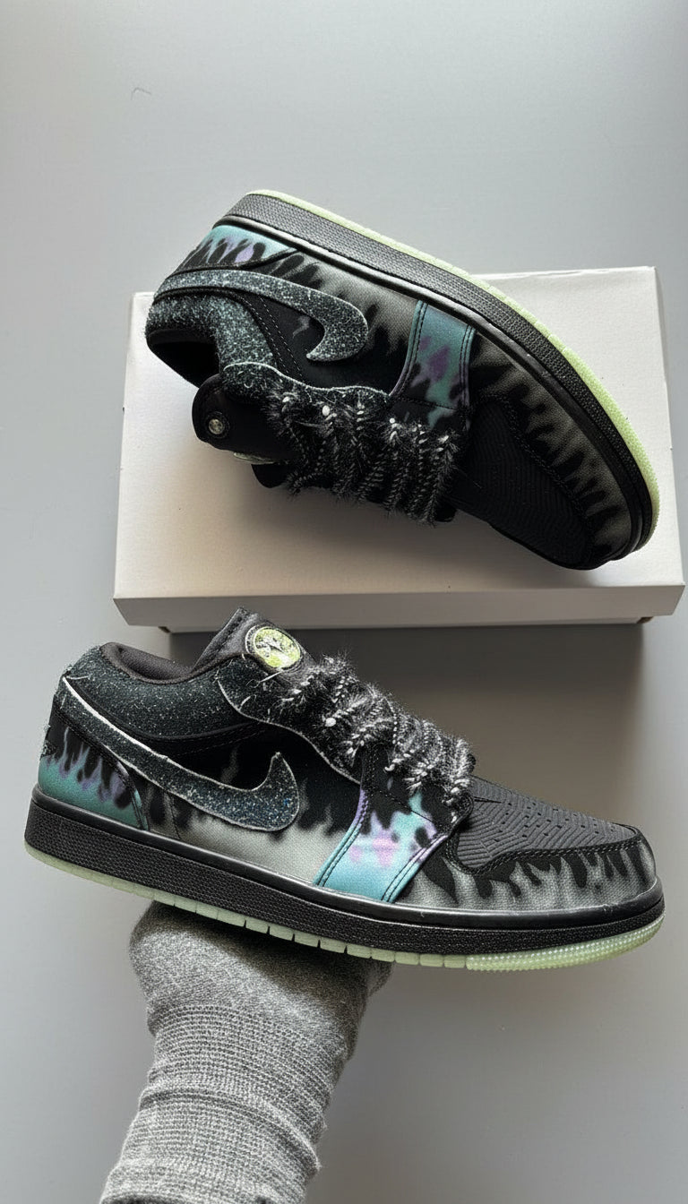 Air Jordan 1 Low GS "Fortune Fly" Glow-in-the-Dark Sneakers