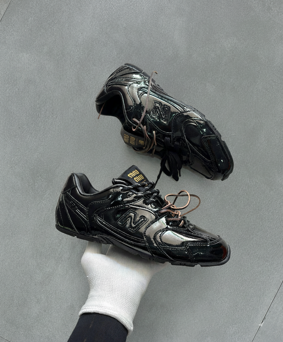 New Balance x Miu Miu 530 SL Metallic Leather & Mesh Shoes