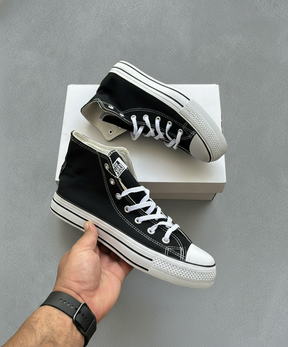 Converse Classic Black High-Top Canvas Sneakers