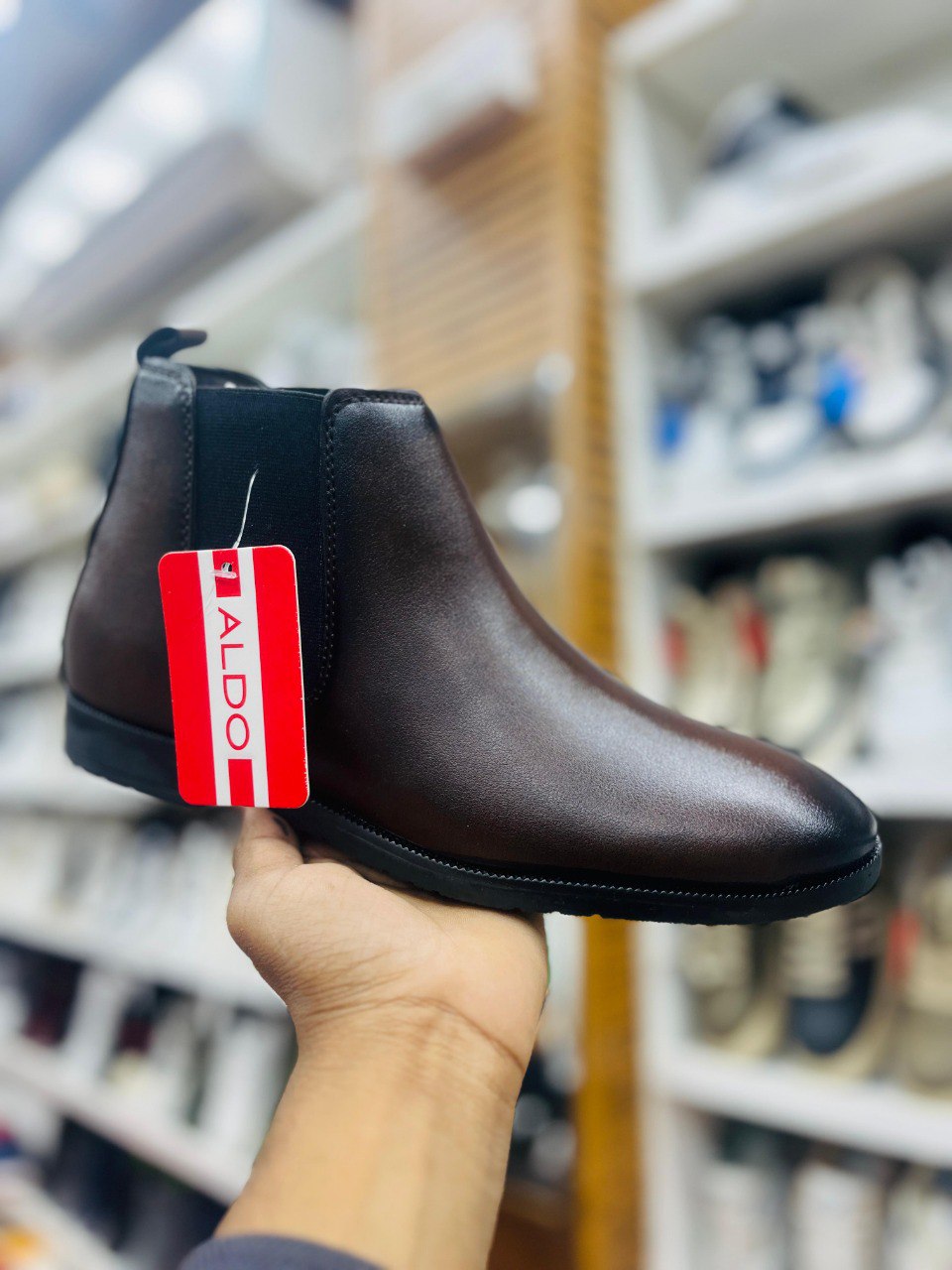 Aldo Men's Brown Leather Chelsea Boots