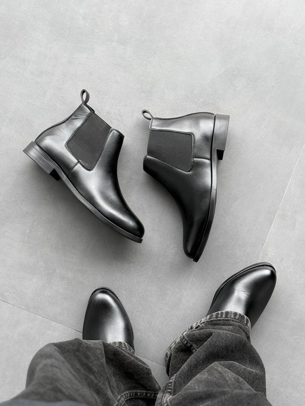 Classic Black Leather Chelsea Boots