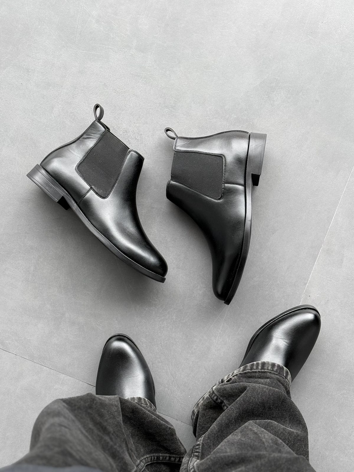 Classic Black Leather Chelsea Boots