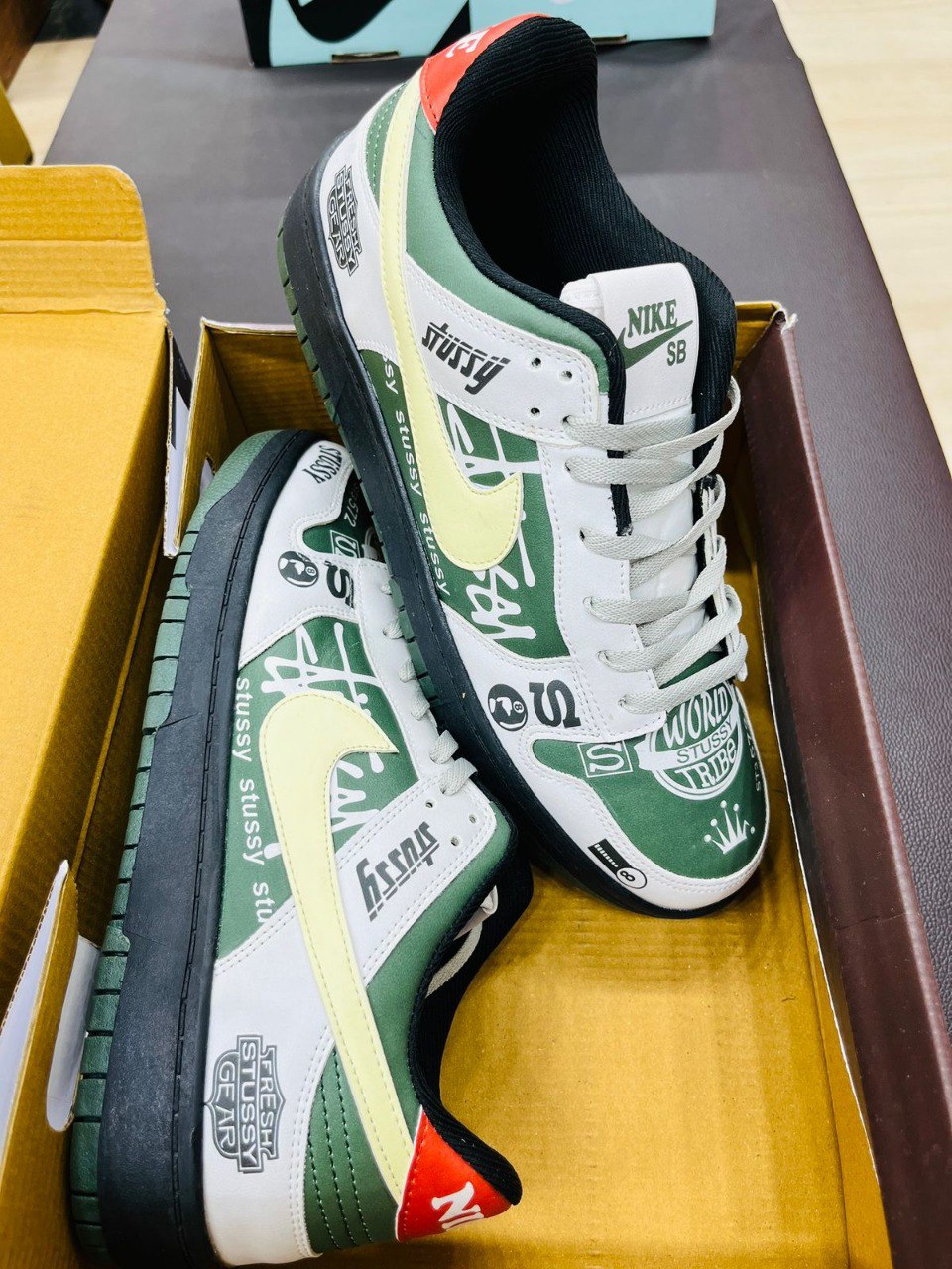 Multi-Color Graphic Print Nike Dunk Low Inspired Footwear