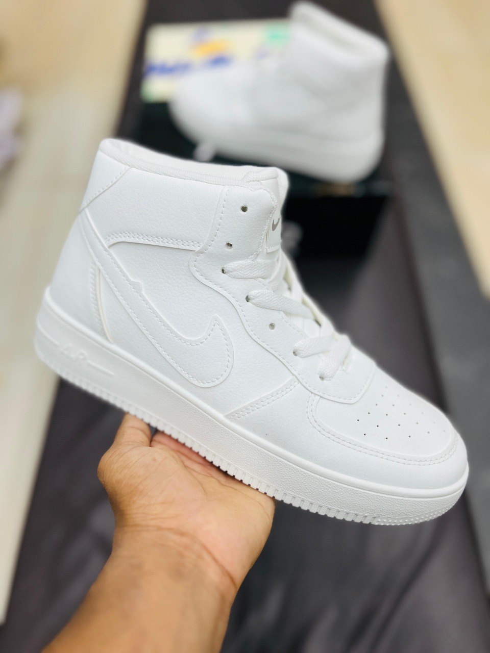 Nike white high-top sneakers