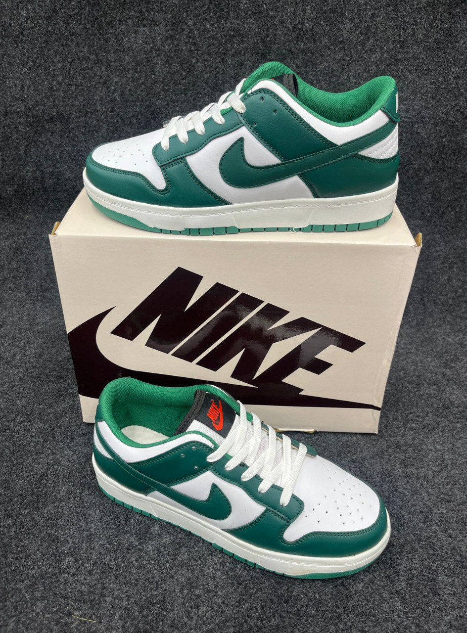 Nike Dunk Low White & Green Leather Casual Shoes
