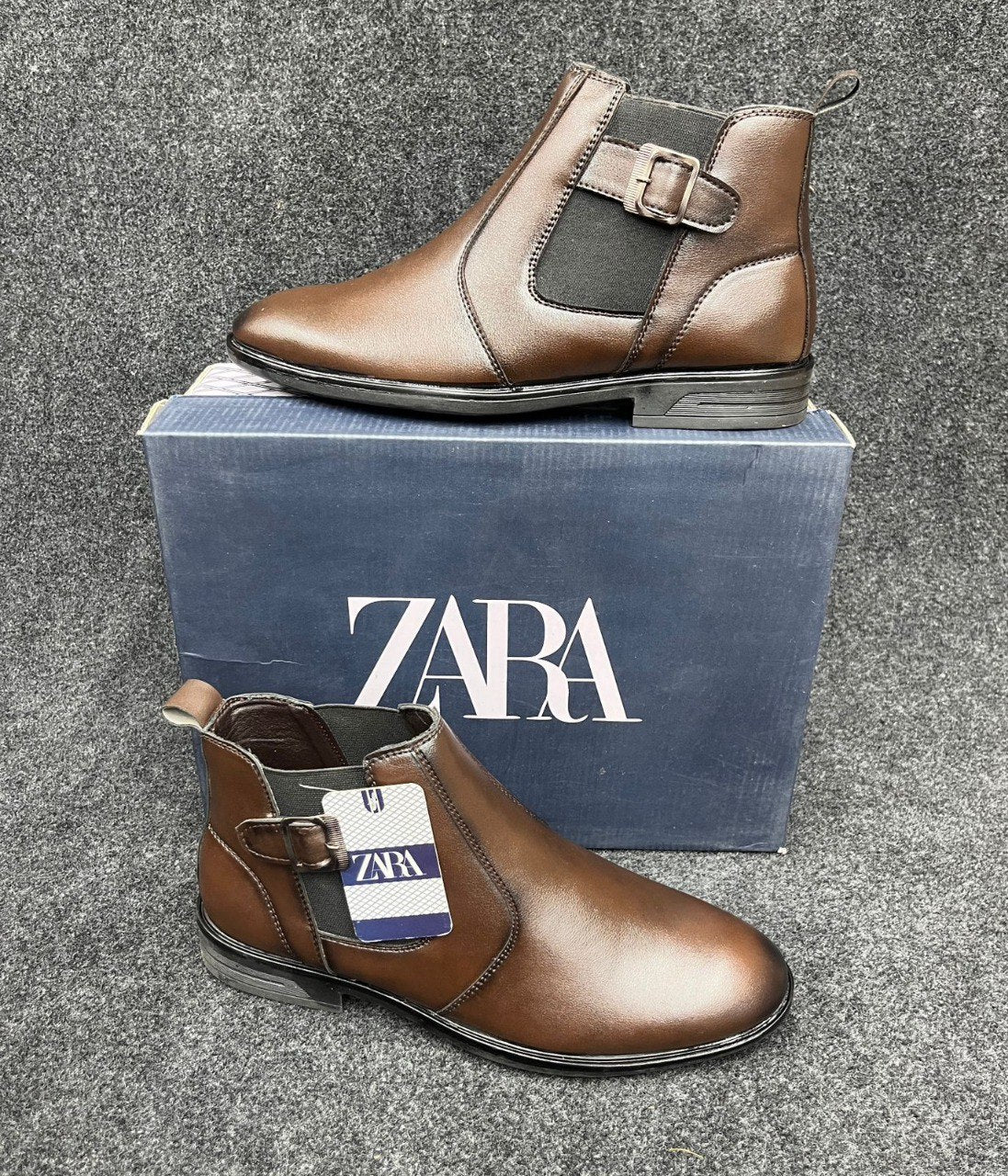 Zara Black Buckle Boots - Unisex Slip-On Ankle Boots