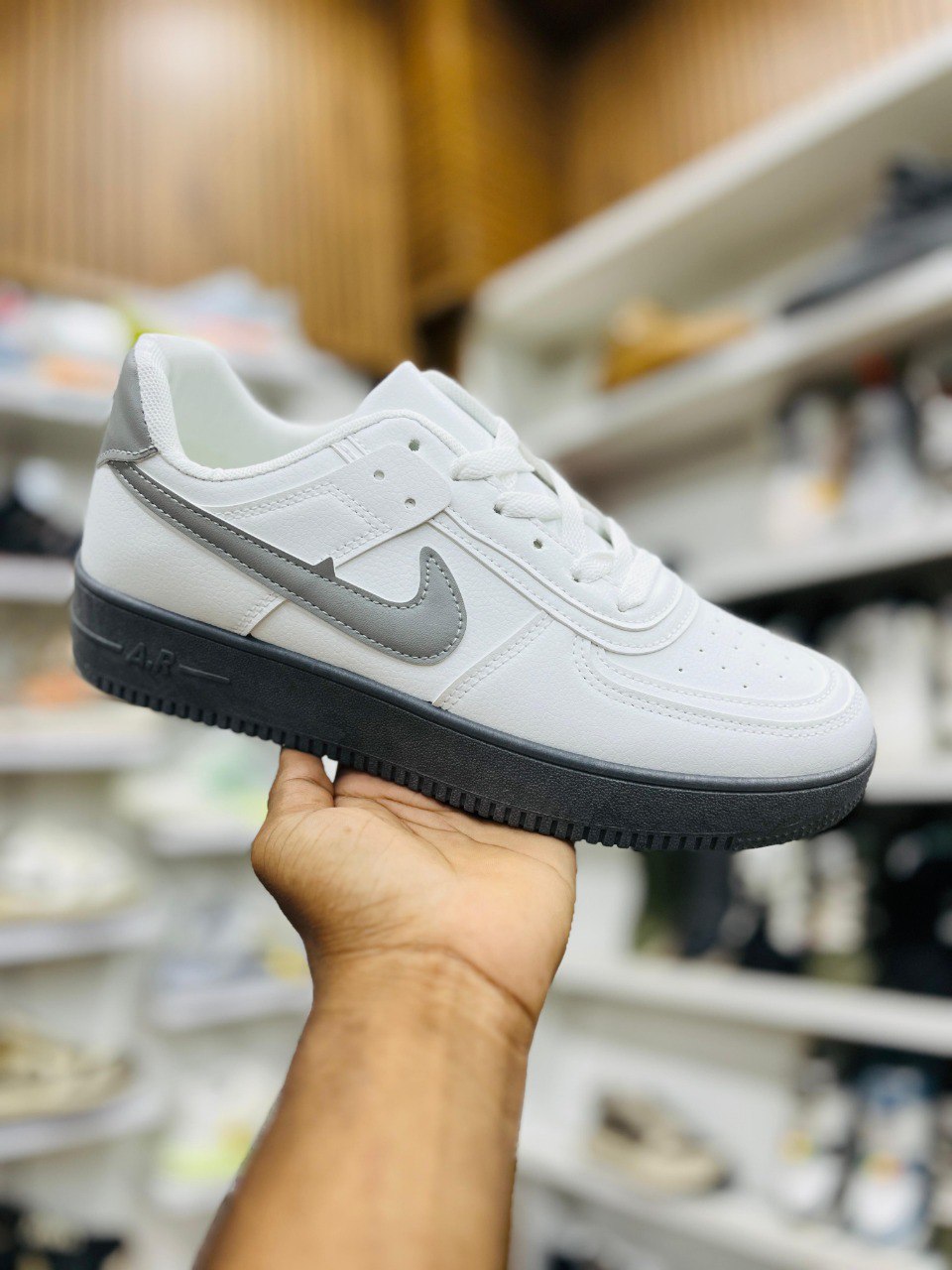 Nike Air Force 1 Low Retro Sneakers – White/Grey