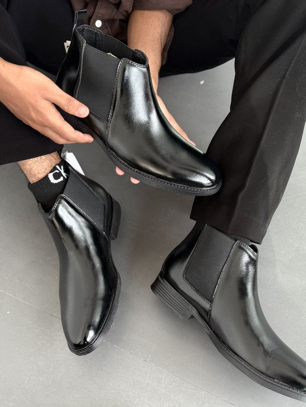 Classic Black Leather Chelsea Boots