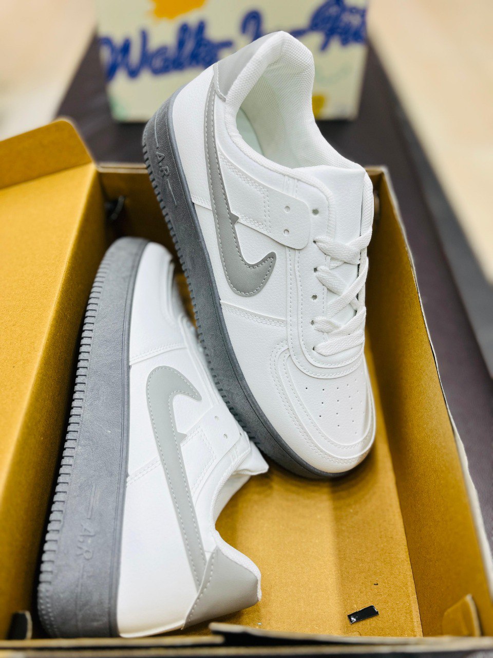 Nike Air Force 1 Low Retro Sneakers – White/Grey