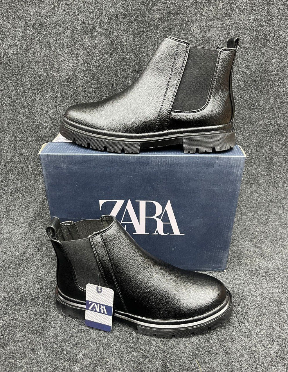Zara Men's Black Chunky Chelsea Boots
